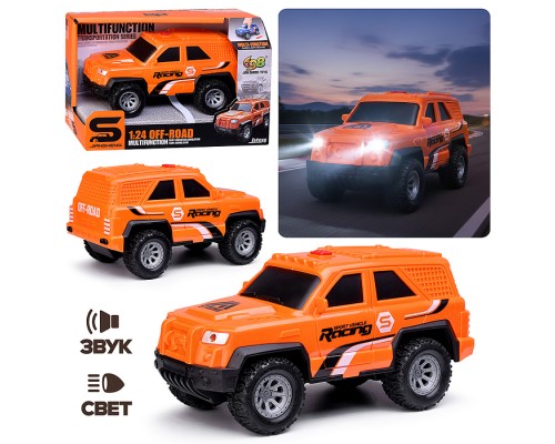 Машина  "Вездеход" 1:24 (свет, звук) в коробке