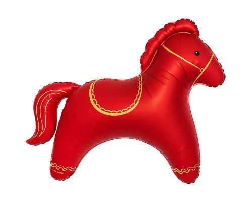 Шар (42''/107 см) Фигура, Красная лошадка, сатин, 1 шт. в уп.