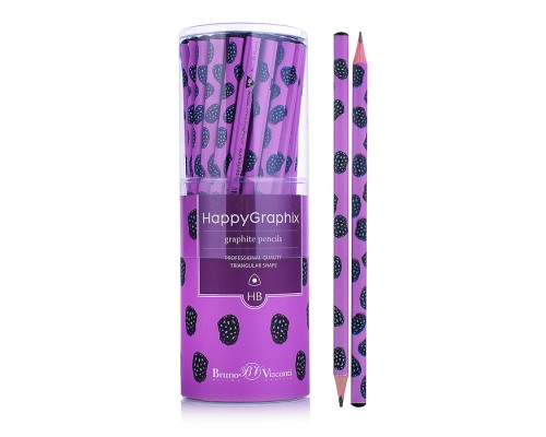 Карандаш чернографитовый "HappyGraphix. Ягоды. Графика. Ежевика" НВ