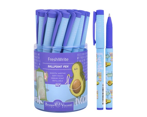 Ручка шариковая "FreshWrite. Авокадо. Модница" 0.7 мм, синяя