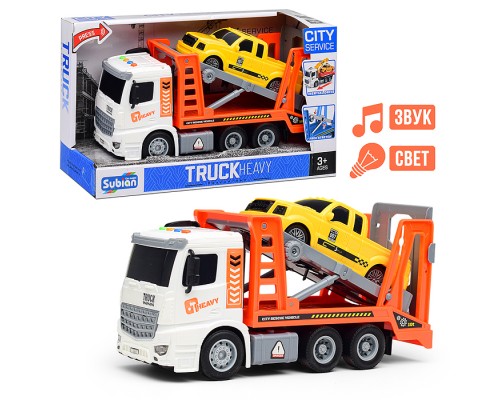 Машина "Car carrier" на батарейках, 1:14 (свет, звук) в коробке