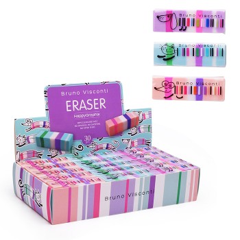 Ластик "HappyGraphix. Полосатики" 3 цвета