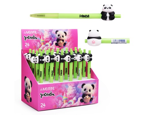Ручка шариковая автоматическая подарочная "Sweet Panda" с декоративным элементом, d=0,7 мм, ультра гладкое письмо, чернила на масляной основе, сменный стержень, индивидуальная маркировка, в картонном дисплее, синяя