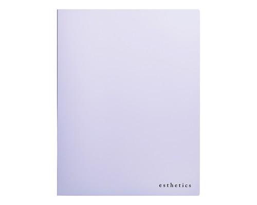 Папка с 60 вкладышами A4 "Esthetics" (230x310x35 мм) полипропилен 700 мкм, фактура "soft-touch" вкладыши 30 мкм, внутренний карман 160 мкм, индивидуальная упаковка, непрозрачная лавандово-пепельная