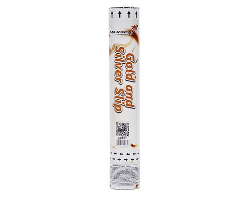 Пневмохлопушка "Gold and Silver Slip" конфетти из золотисто-серебрянной фольги, 30 см