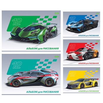 Альбом для рисования 12л. "Автоспорт" А4 на скобе