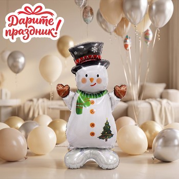 Интерьерное украшение Фигура-шар "Снеговичок"