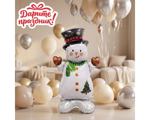 Интерьерное украшение Фигура-шар "Снеговичок"