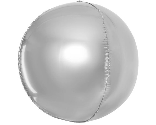 Шар 3D (18''/46 см) Сфера, Серебро, 1 шт. в уп.