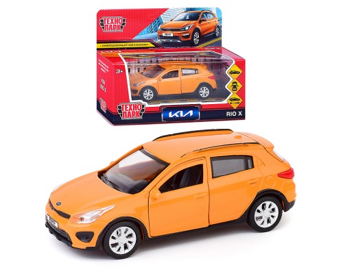 Машина металл KIA RIO X 12 см (двери, багаж, оранжевый) инерц, в коробке