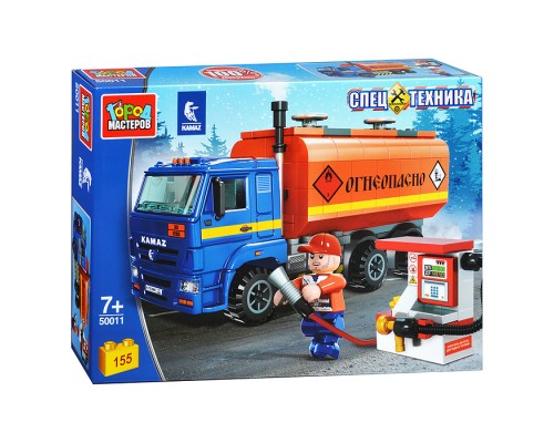 Конструктор KAMAZ Бензовоз, 155 дет.