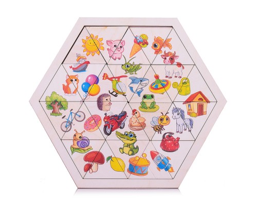 Настольная игра 19,5х22,5х1 "Собирай-ка" Гексагон дер.
