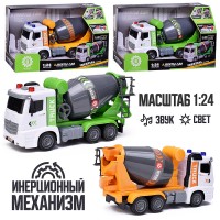 Машина "Бетономешалка" на батарейках, в коробке