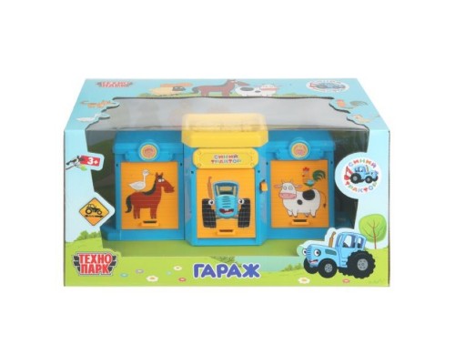 Игрушка пластик Ворота+1 машинка, Синий трактор