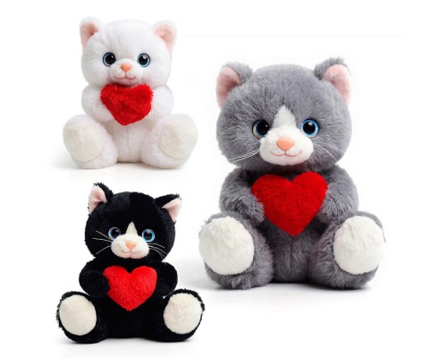 Мягкая игрушка "Кот с сердцем" 22 см