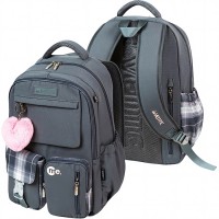 Рюкзак "Me. Gray" подростковый 42x31x20 см (18 л) 500 г, износостойкий влагостойкий нейлон, 2 просторных отделения на молнии (одно из них с уплотненным отделением для ноутбука до 17 дюймов и книг на резинке и карманом на молнии с органайзером), 