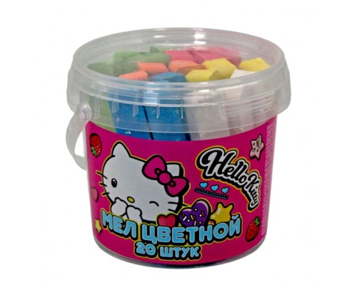 Мел цветной "Hello Kitty" 20 шт. в ведерке