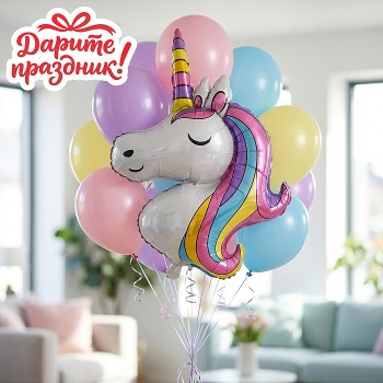 Интерьерное украшение Фигура-Шар "Единорог"