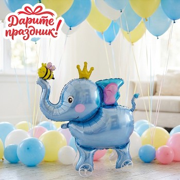 Интерьерное украшение Фигура-шар "Слоник с птичкой"
