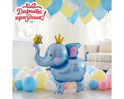 Интерьерное украшение Фигура-шар "Слоник с птичкой"