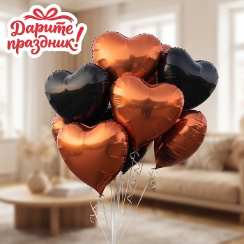 Украшение интерьерное Фонтан из шаров "Сердечки" 10 шт.