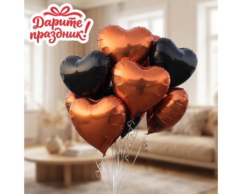 Украшение интерьерное Фонтан из шаров "Сердечки" 10 шт.