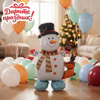 Интерьерное украшение Фигура-шар "Снеговик"
