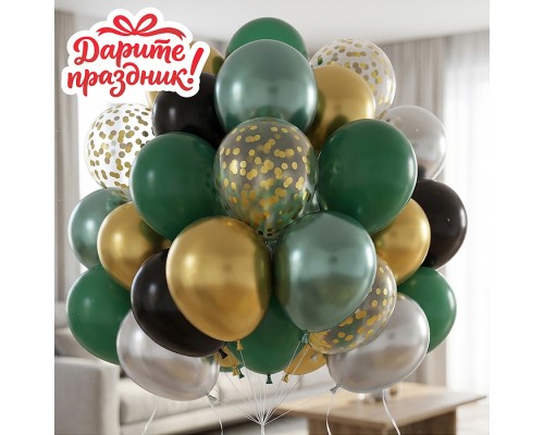 Украшение интерьерное Фонтан из шаров "Зелёный луг" 30 шт.