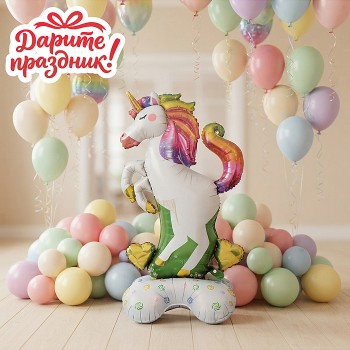 Интерьерное украшение Фигура-шар "Единорог на лугу"