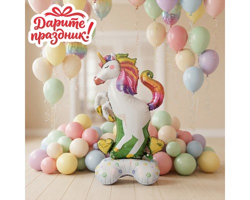 Интерьерное украшение Фигура-шар "Единорог на лугу"