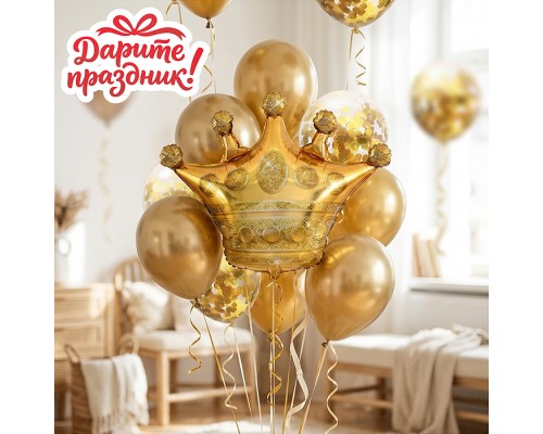 Интерьерное украшение Набор шаров "Золотая корона"