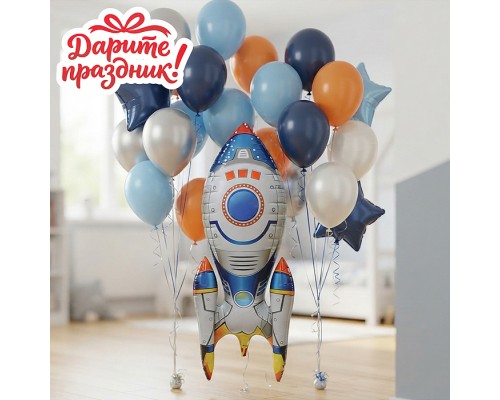Интерьерное украшение Фигура-шар "Ракета" цвет белый