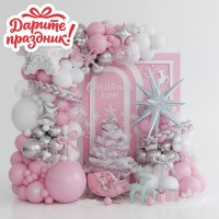 Украшение интерьерное Арка из шаров "Снежинки" 80 шт.