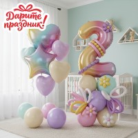 Украшение интерьерное Фонтан из шаров "Два года" 31 шт.