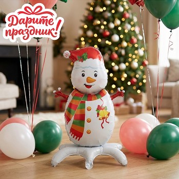 Интерьерное украшение "Фигура-Шар. Снеговик"