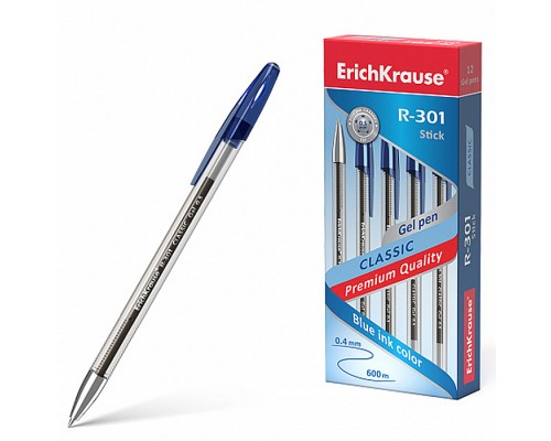 Ручка гелевая R-301 Classic Gel Stick 0.5, цвет чернил синий (в коробке по 12 штук)
