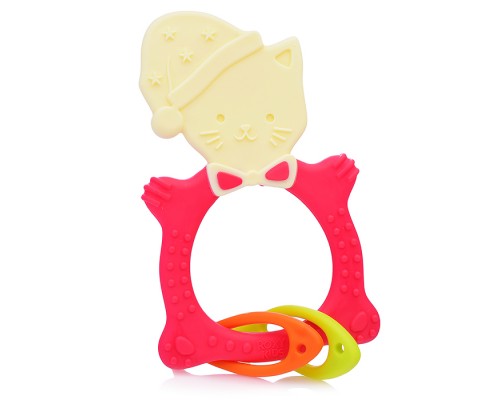 Универсальный прорезыватель MEOW TEETHER. Цвет коралловый.