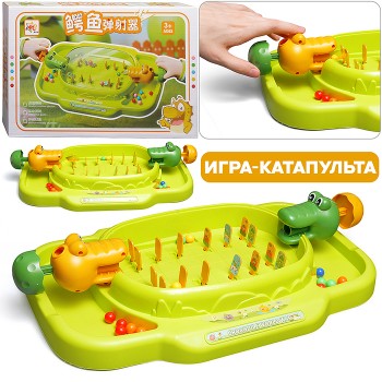 Настольная игра-катапульта "Крокодильчик" в коробке