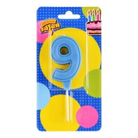 Свеча -цифра "9" Праздник голуб паст 6см