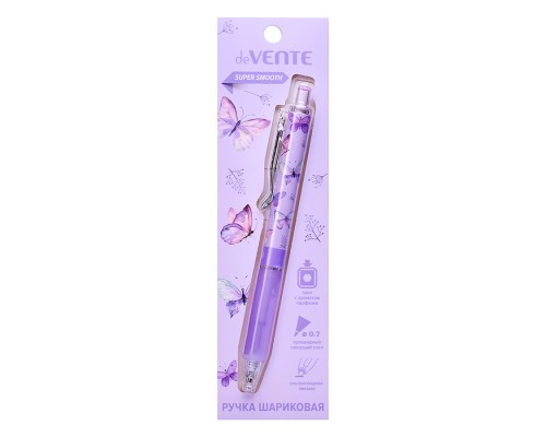 Ручка шариковая автоматическая "Aroma Perfume" d=0,7 мм, ультра гладкое письмо, пластиковый корпус с клипом и ароматизированным каучуковым держателем с цветочными нотками, цвет чернил синий, в блистерной упаковке