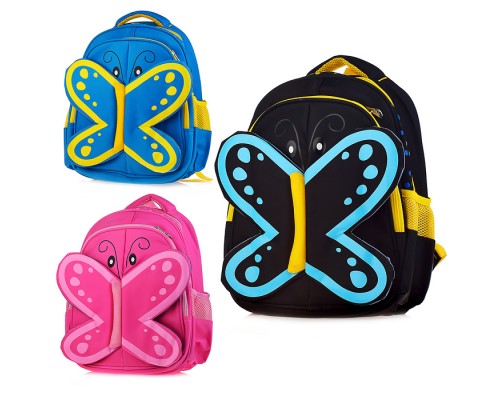 Рюкзак BUTTERFLY, 35х28х17см, 2 отделения, 2 кармана, уплотненная спинка, ассорти 5 цветов