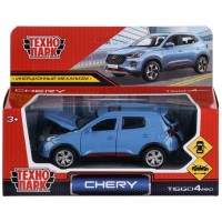 Машина металл Chery tiggo 4 pro, 12 см, двери, капот, багажник, инерц., синий, в коробке