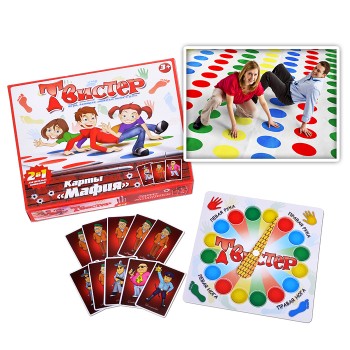 Игра "Твистер" + карты "Мафия"