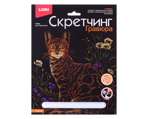 Скретчинг 18*24см Животные классика "Кошечка"