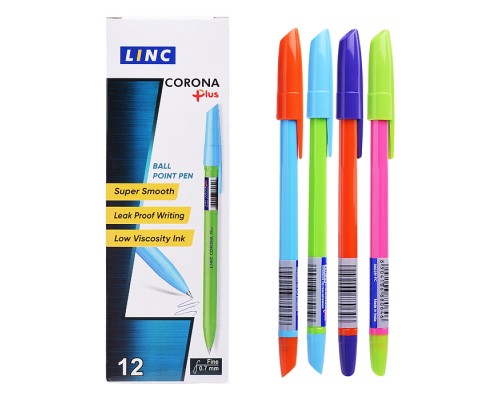 Ручка шариковая Corona plus fancy colors синий 0,7 мм ассорти шестигран. корпус