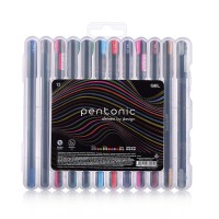 Набор гелевых ручек Pentonic 0,6; 0,7; 1 мм ассорти 12 шт