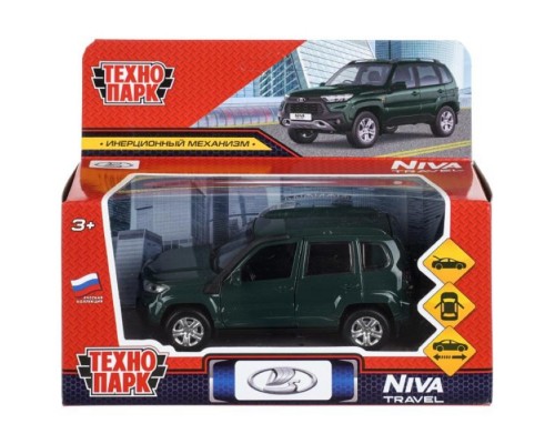Машина металл Lada Niva travel (12 см, двери) инерц, темно-зеленый, в коробке