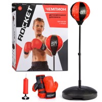 Игровой набор "Бокс- Чемпион" стойка 90-120см+перчатки