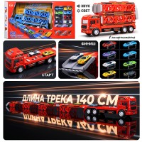 Машина -Трек "Доставщик транспорта" (свет, звук) в коробке
