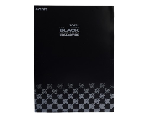 Папка-уголок c 3-мя отделениями "TOTAL BLACK" A4 (230x310 мм) 180 мкм, непрозрачная черная с дизайном, индивидуальная маркировка